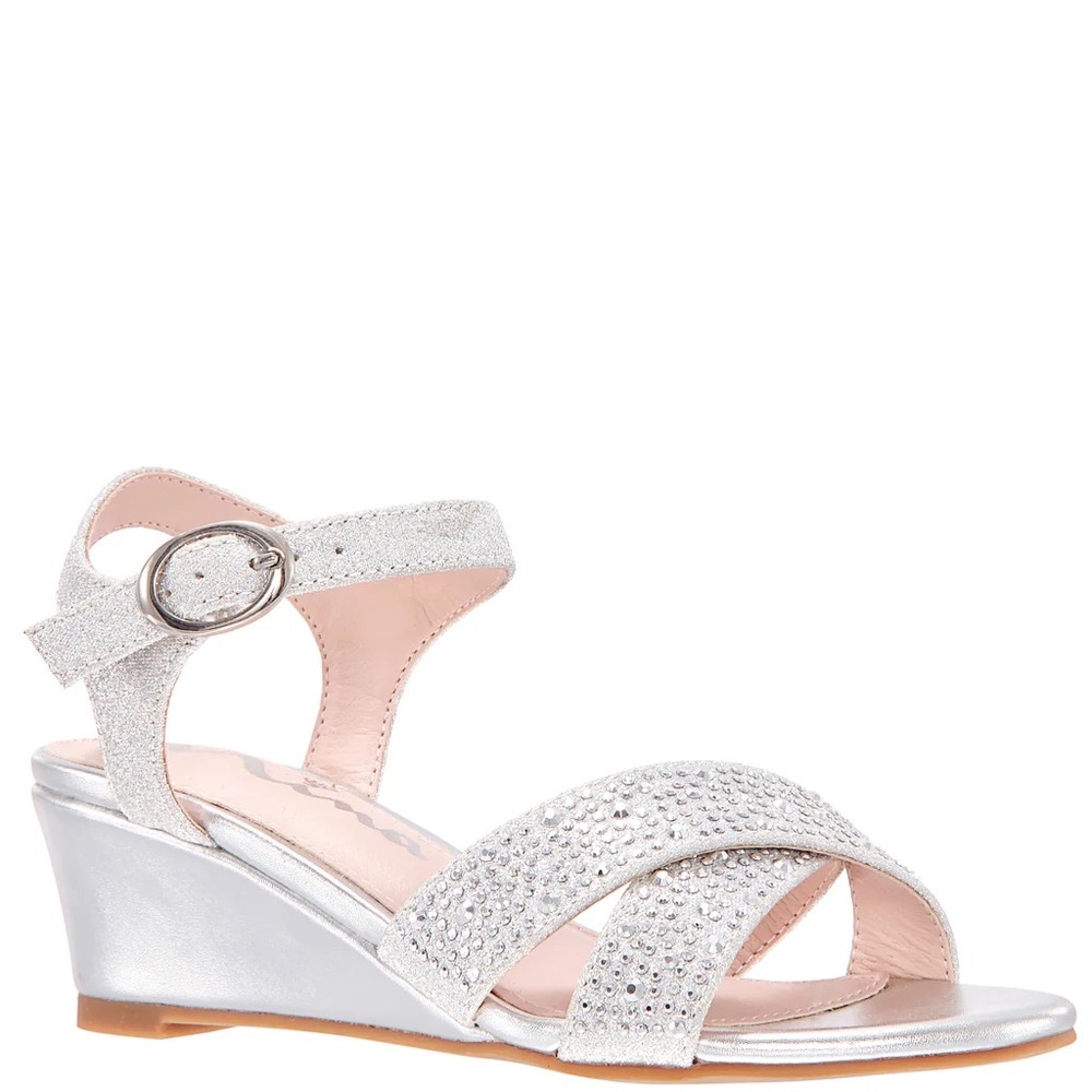 Nina Skarlet Silver Metallic Dress Sandals Size 13M